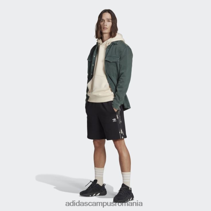 adidas campus romania grafică camo pantaloni scurți cu 3 dungi negru bărbați negru J266N213219