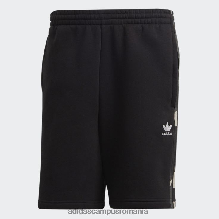 adidas campus romania grafică camo pantaloni scurți cu 3 dungi negru bărbați negru J266N213219