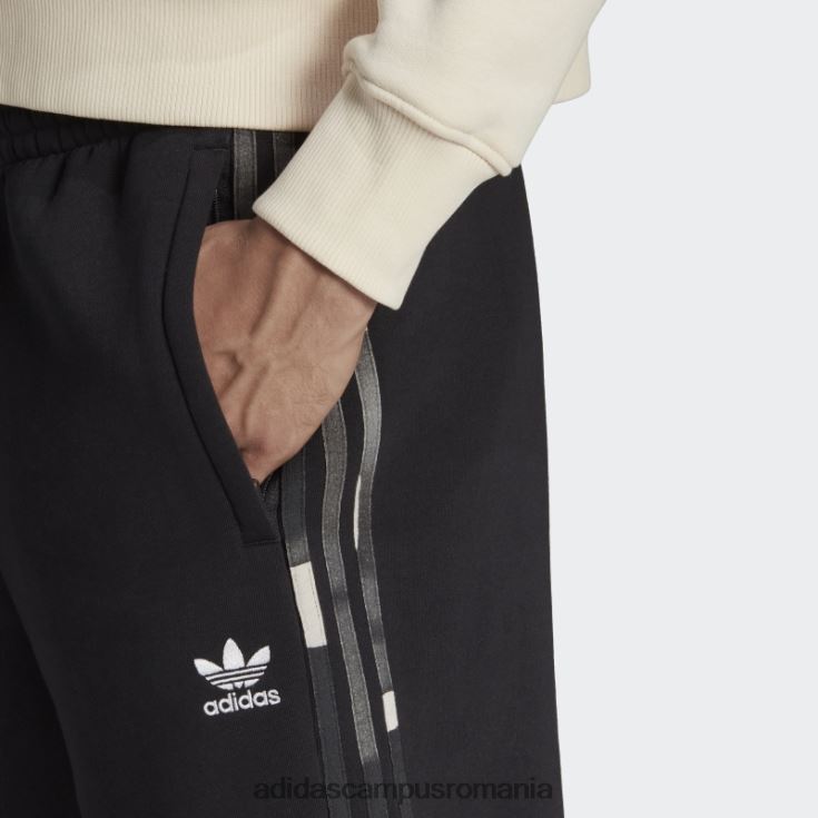 adidas campus romania grafică camo pantaloni scurți cu 3 dungi negru bărbați negru J266N213219