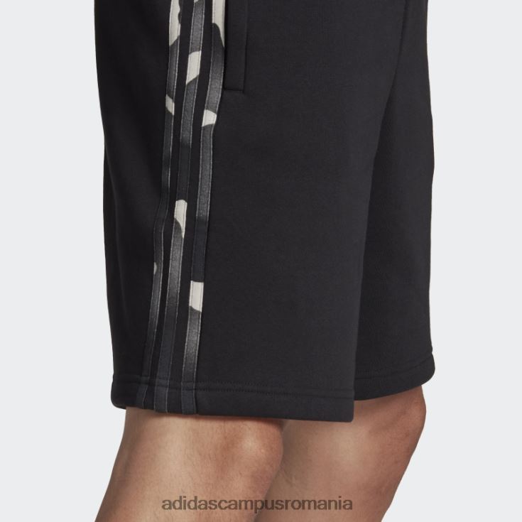 adidas campus romania grafică camo pantaloni scurți cu 3 dungi negru bărbați negru J266N213219