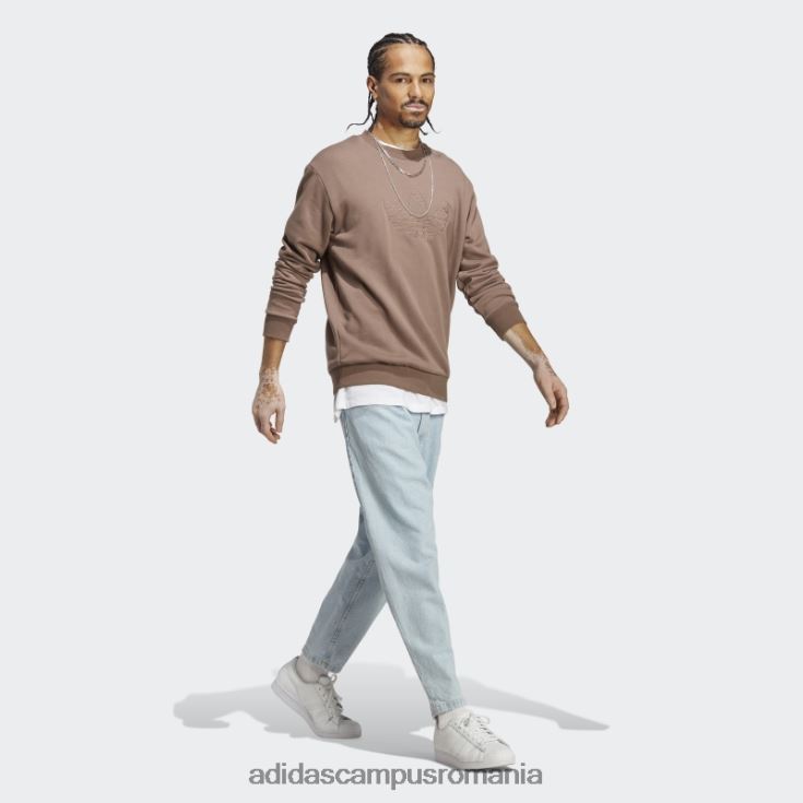 adidas campus romania grafică monogram crew hanorac pământ bărbați Pământ J266N213484