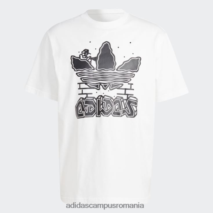 adidas campus romania grafica albă pirata tricou-ul de elită bărbați alb J266N25788