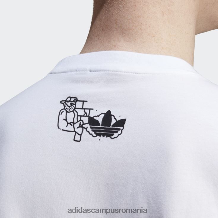 adidas campus romania grafica albă pirata tricou-ul de elită bărbați alb J266N25788