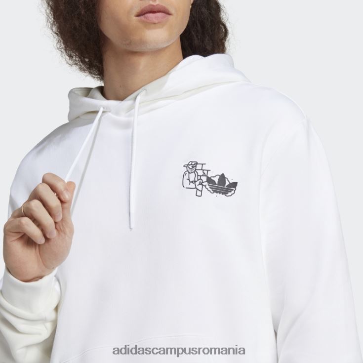 adidas campus romania grafica hack hanoracul elite alb adidas bărbați alb J266N26282