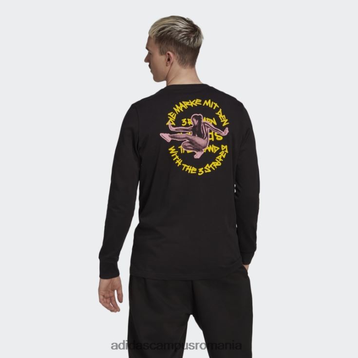 adidas campus romania graphics unit tricou cu mânecă lungă, negru bărbați negru J266N27189