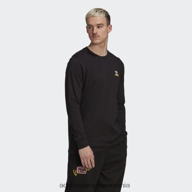 adidas campus romania graphics unit tricou cu mânecă lungă, negru bărbați negru J266N27189