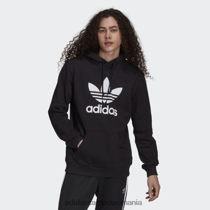 adidas campus romania hanorac adicolor classics trefoil alb bărbați alb negru J266N25027