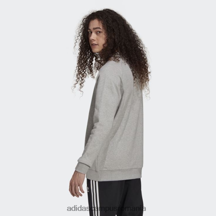 adidas campus romania hanorac adicolor classics trefoil crewneck gri mediu bărbați gri mediu/alb J266N21495