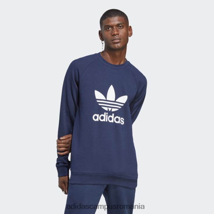 adidas campus romania hanorac adicolor classics trefoil crewneck night indigo bărbați indigo de noapte J266N24925