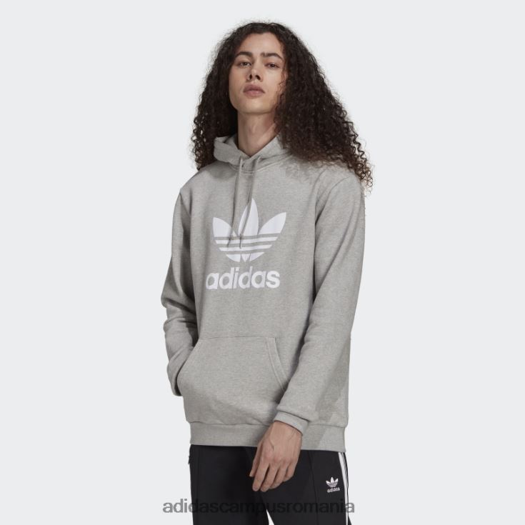 adidas campus romania hanorac adicolor classics trefoil gri mediu bărbați gri mediu/alb J266N21256