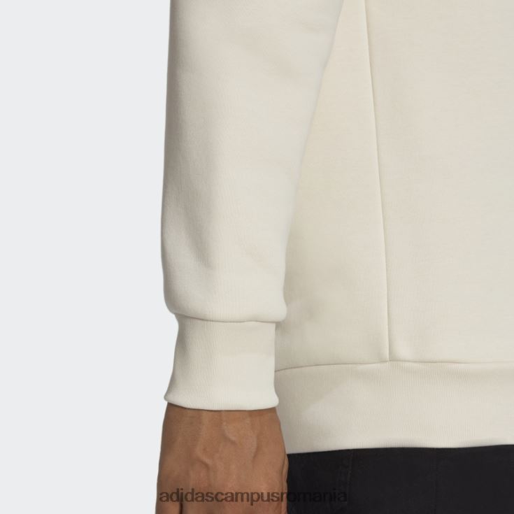 adidas campus romania hanorac alb cu trefoil essentials cu decolteu bărbați alb J266N213348