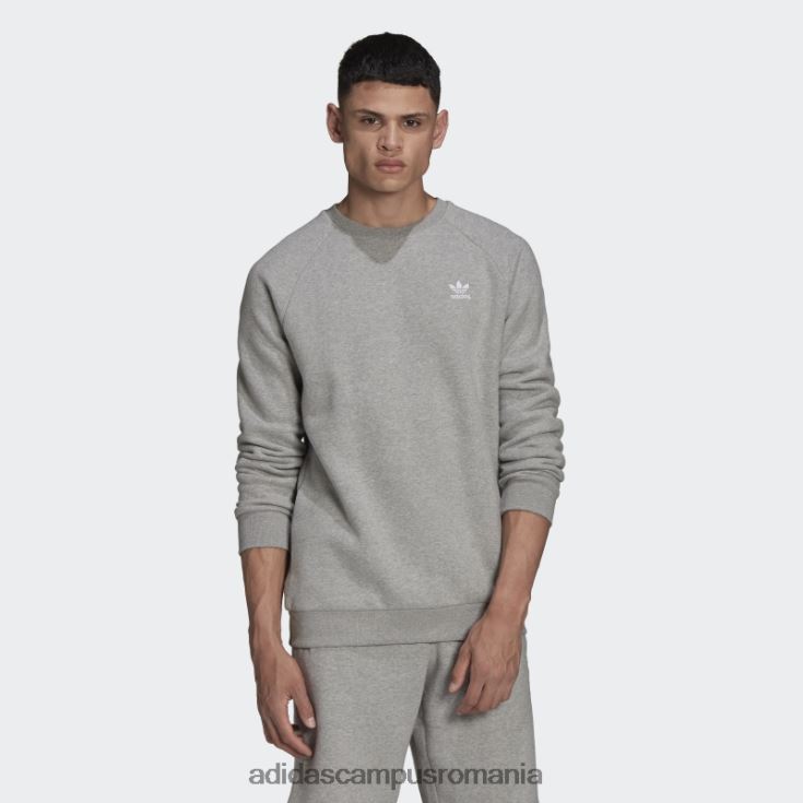 adidas campus romania hanorac cu gât crew trefoil adicolor essentials gri mediu bărbați gri mediu J266N24895