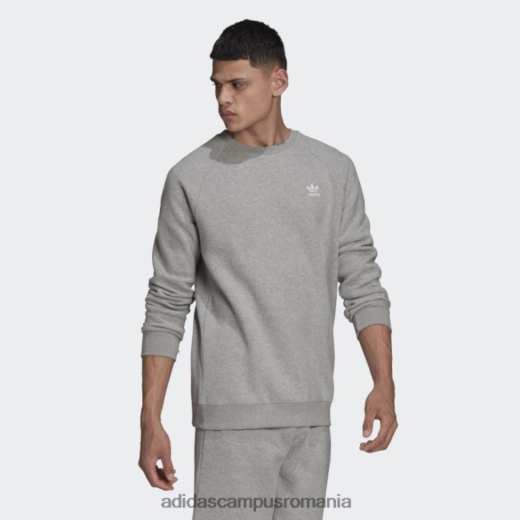 adidas campus romania hanorac cu gât crew trefoil adicolor essentials gri mediu bărbați gri mediu J266N24895