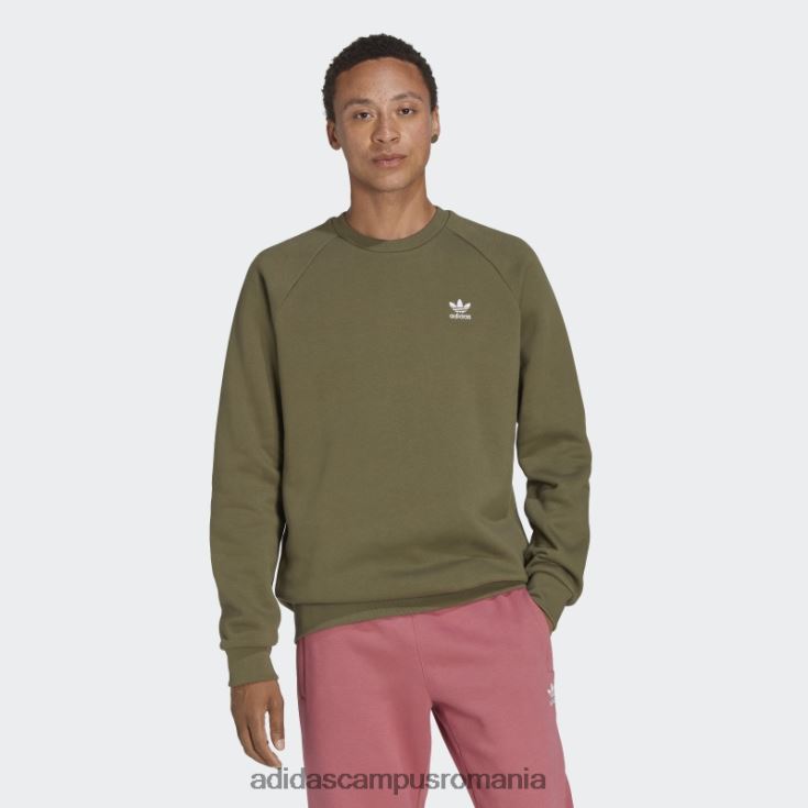 adidas campus romania hanorac cu gât crew trefoil essentials olive bărbați măsline J266N25344
