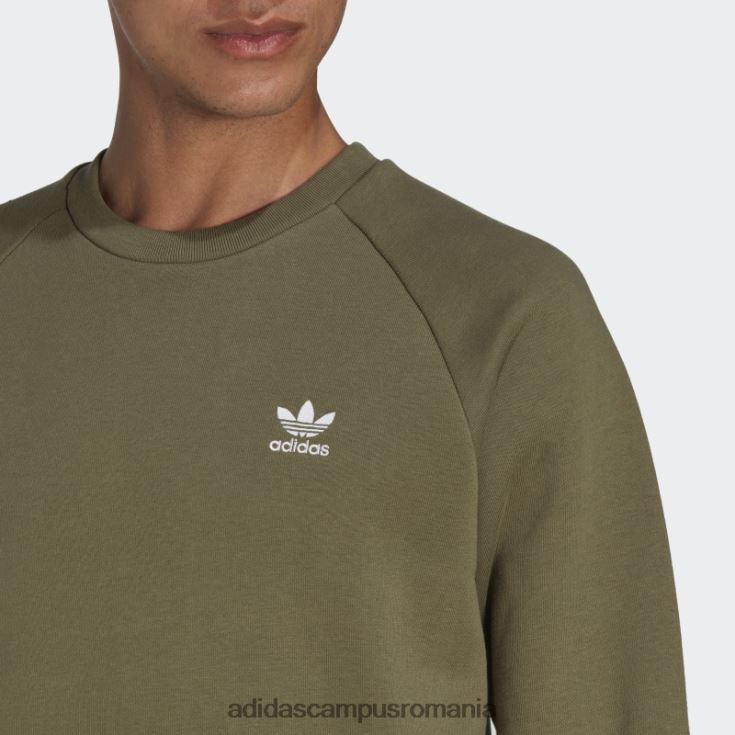 adidas campus romania hanorac cu gât crew trefoil essentials olive bărbați măsline J266N25344