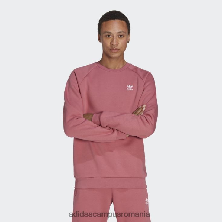 adidas campus romania hanorac cu gât crew trefoil essentials roz bărbați roz J266N213408