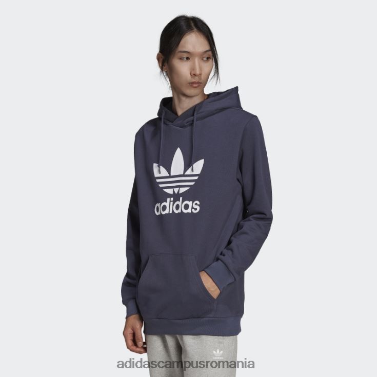adidas campus romania hanorac cu glugă cu trefoil adicolor classics bleumarin bărbați bleumarin/alb J266N26676