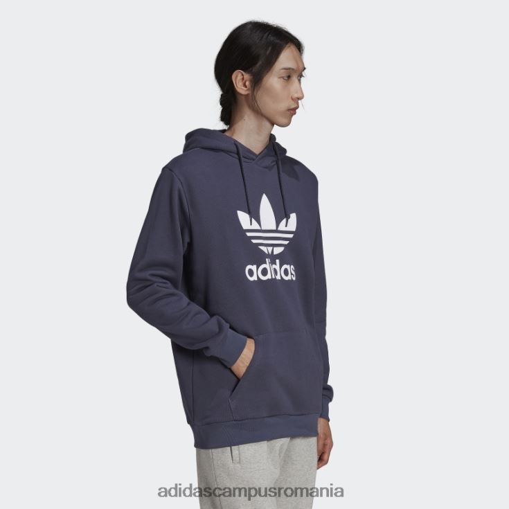 adidas campus romania hanorac cu glugă cu trefoil adicolor classics bleumarin bărbați bleumarin/alb J266N26676