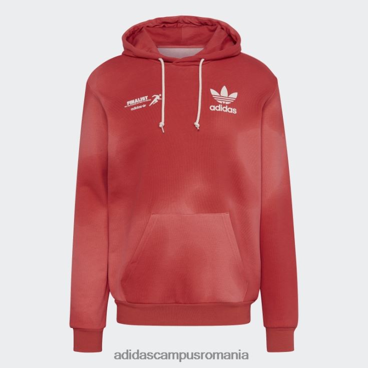 adidas campus romania hanorac cu glugă de club cu grafică roșie bărbați rosu alb J266N27283