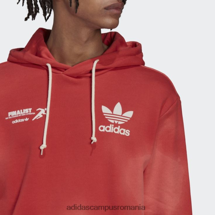 adidas campus romania hanorac cu glugă de club cu grafică roșie bărbați rosu alb J266N27283