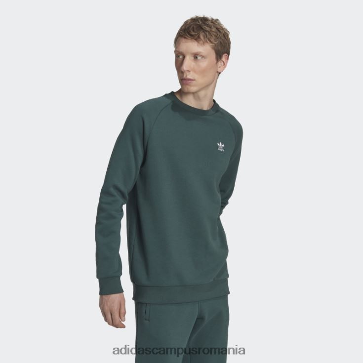 adidas campus romania hanorac cu guler crew trefoil adicolor essentials verde bărbați verde mineral J266N21556