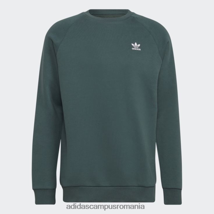 adidas campus romania hanorac cu guler crew trefoil adicolor essentials verde bărbați verde mineral J266N21556