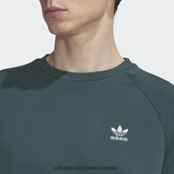 adidas campus romania hanorac cu guler crew trefoil adicolor essentials verde bărbați verde mineral J266N21556