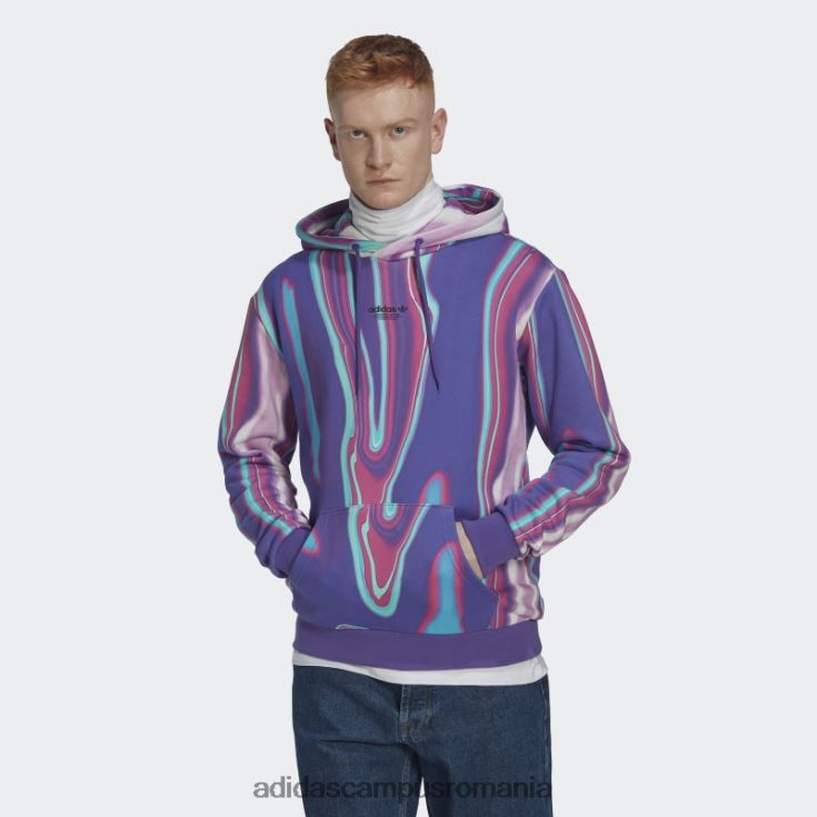 adidas campus romania hanorac cu imprimeu suprareal, purple rush bărbați papură violet J266N27183