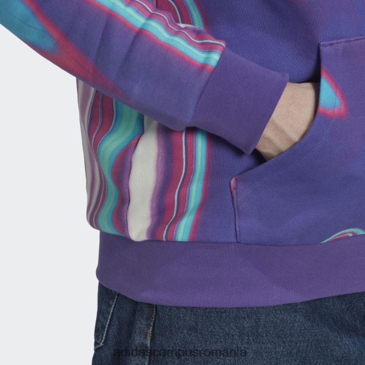 adidas campus romania hanorac cu imprimeu suprareal, purple rush bărbați papură violet J266N27183