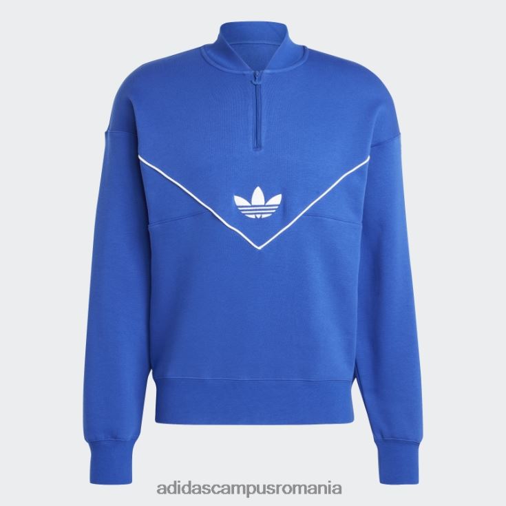 adidas campus romania hanorac echipaj cu jumătate de fermoar adicolor sezonier albastru adidas bărbați albastru alb J266N25580