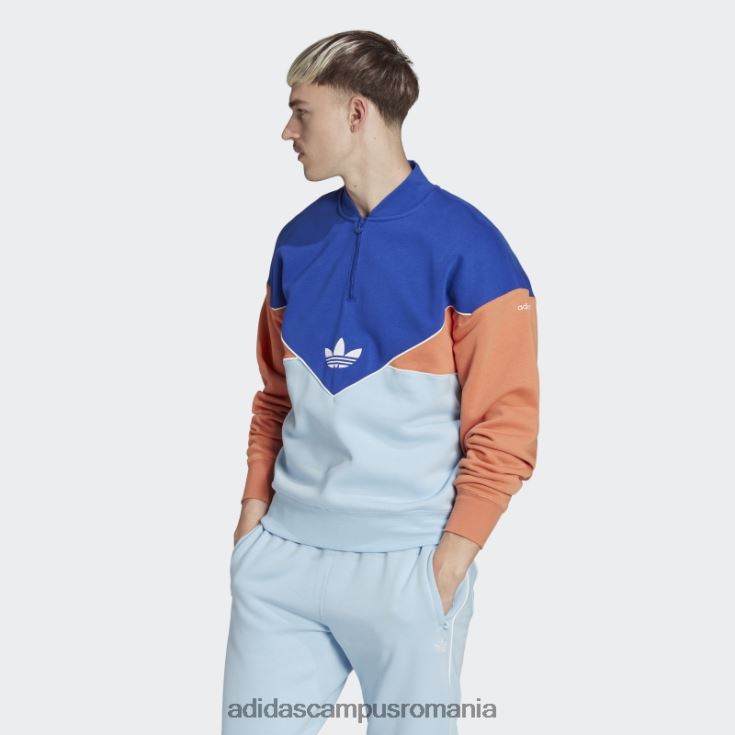adidas campus romania hanorac echipaj cu jumătate de fermoar adicolor sezonier albastru bărbați albastru/cer/cupru cețos J266N26548
