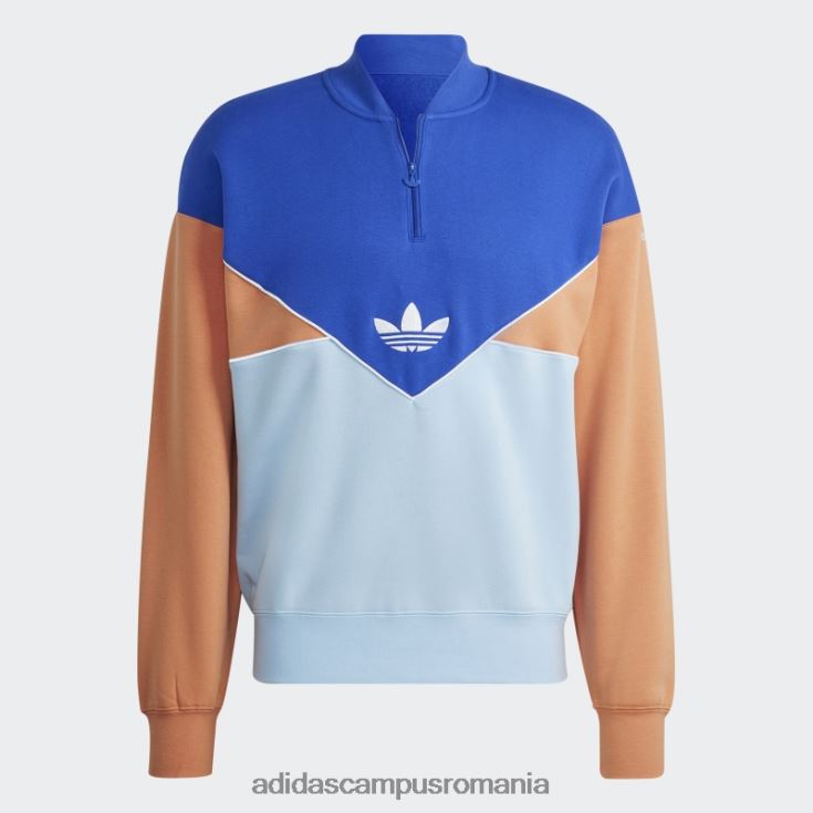 adidas campus romania hanorac echipaj cu jumătate de fermoar adicolor sezonier albastru bărbați albastru/cer/cupru cețos J266N26548