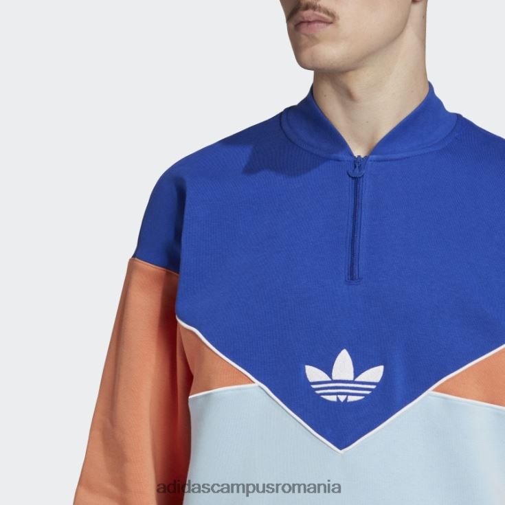 adidas campus romania hanorac echipaj cu jumătate de fermoar adicolor sezonier albastru bărbați albastru/cer/cupru cețos J266N26548
