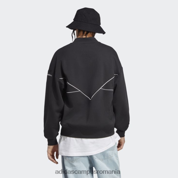 adidas campus romania hanorac echipaj cu jumătate de fermoar adicolor sezonier negru bărbați alb negru J266N26361