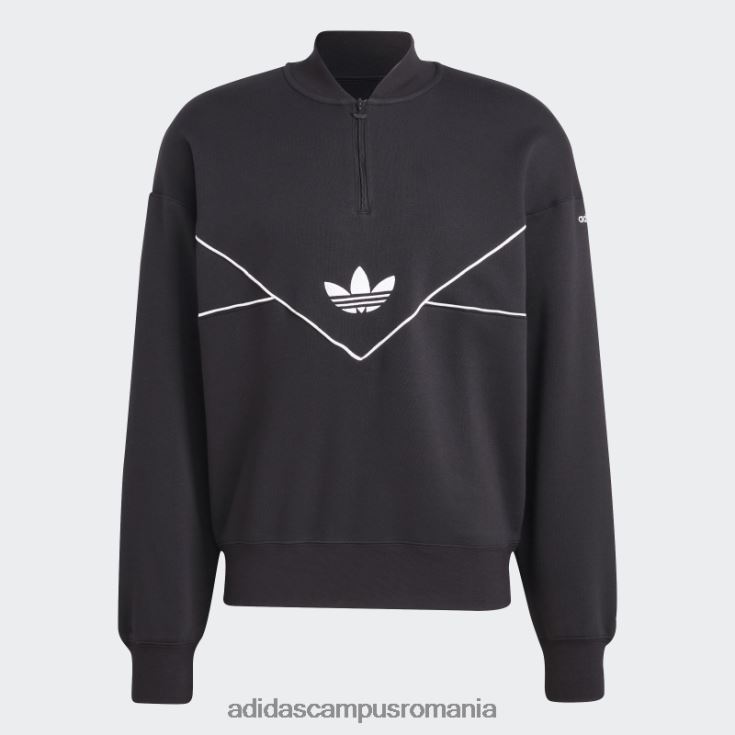 adidas campus romania hanorac echipaj cu jumătate de fermoar adicolor sezonier negru bărbați alb negru J266N26361