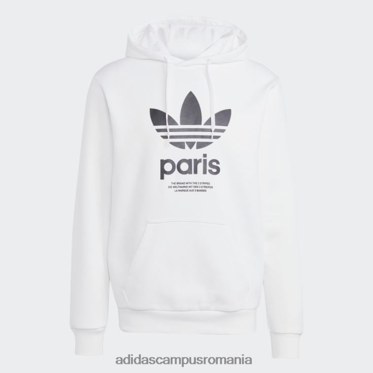 adidas campus romania hanorac icone paris city originals alb bărbați alb J266N214072
