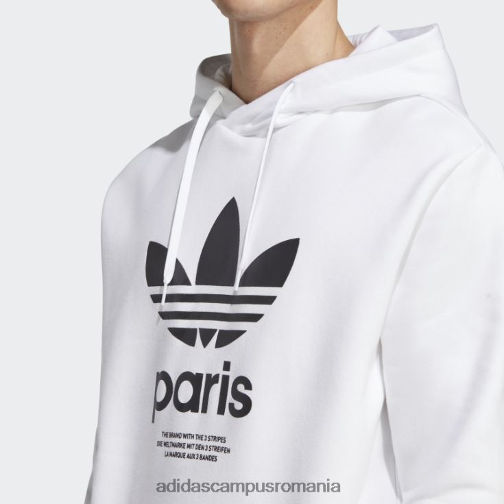 adidas campus romania hanorac icone paris city originals alb bărbați alb J266N214072