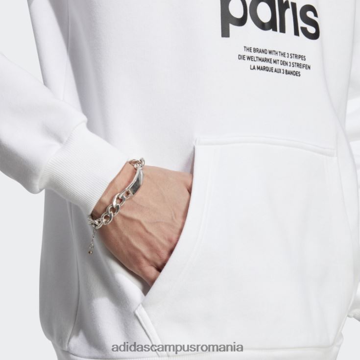 adidas campus romania hanorac icone paris city originals alb bărbați alb J266N214072