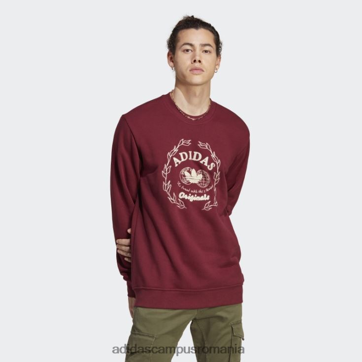 adidas campus romania hanorac roșu pentru echipaj de arhivă grafică bărbați roșu J266N25393