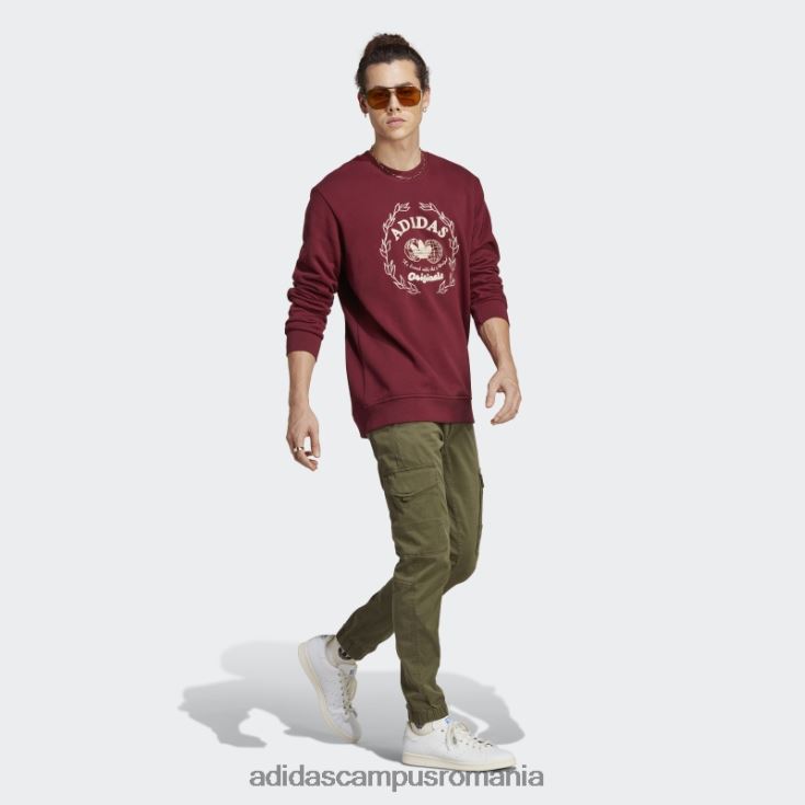 adidas campus romania hanorac roșu pentru echipaj de arhivă grafică bărbați roșu J266N25393