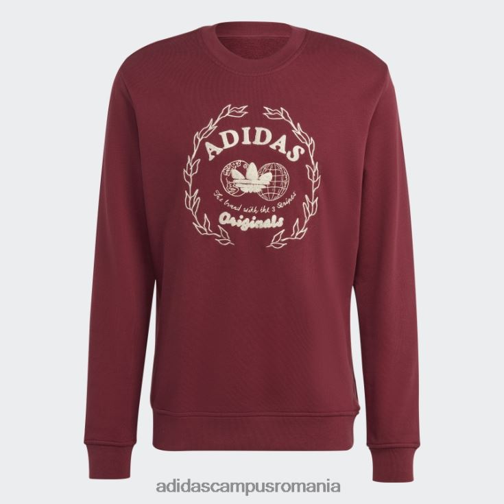 adidas campus romania hanorac roșu pentru echipaj de arhivă grafică bărbați roșu J266N25393