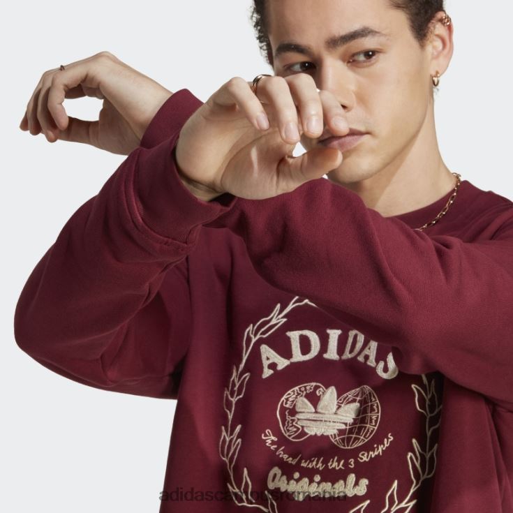 adidas campus romania hanorac roșu pentru echipaj de arhivă grafică bărbați roșu J266N25393