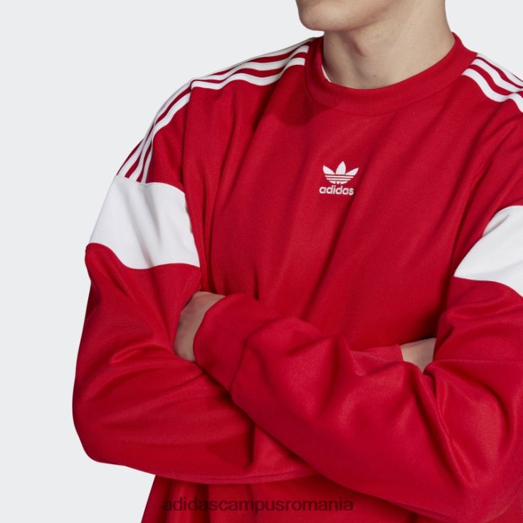 adidas campus romania hanorac scarlet adicolor classics cut line crew bărbați stacojiu J266N25260