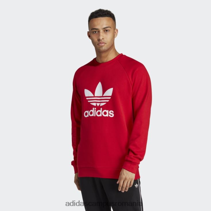 adidas campus romania hanorac scarlet adicolor classics trefoil crewgate bărbați stacojiu J266N25753