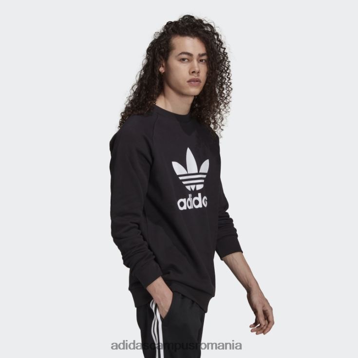 adidas campus romania hanorac trifoil adicolor classics crewneck alb bărbați alb negru J266N25335