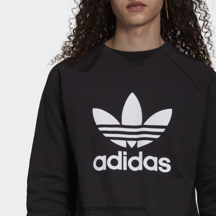 adidas campus romania hanorac trifoil adicolor classics crewneck alb bărbați alb negru J266N25335