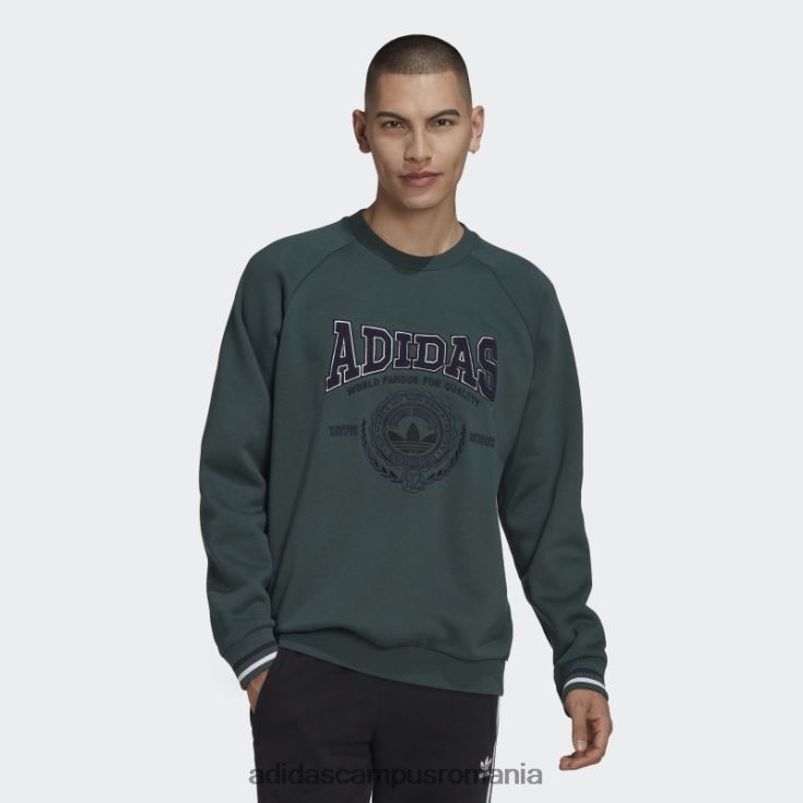 adidas campus romania hanorac varsity crewneck verde mineral adidas bărbați verde mineral J266N27518