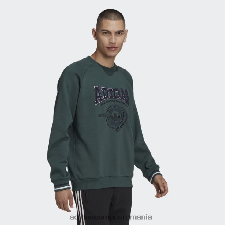 adidas campus romania hanorac varsity crewneck verde mineral adidas bărbați verde mineral J266N27518