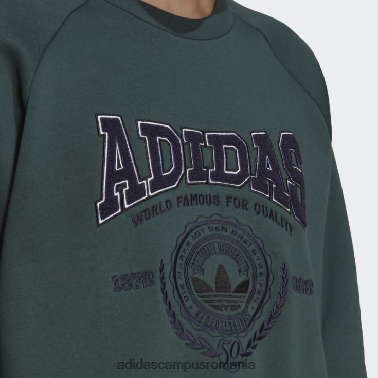 adidas campus romania hanorac varsity crewneck verde mineral adidas bărbați verde mineral J266N27518