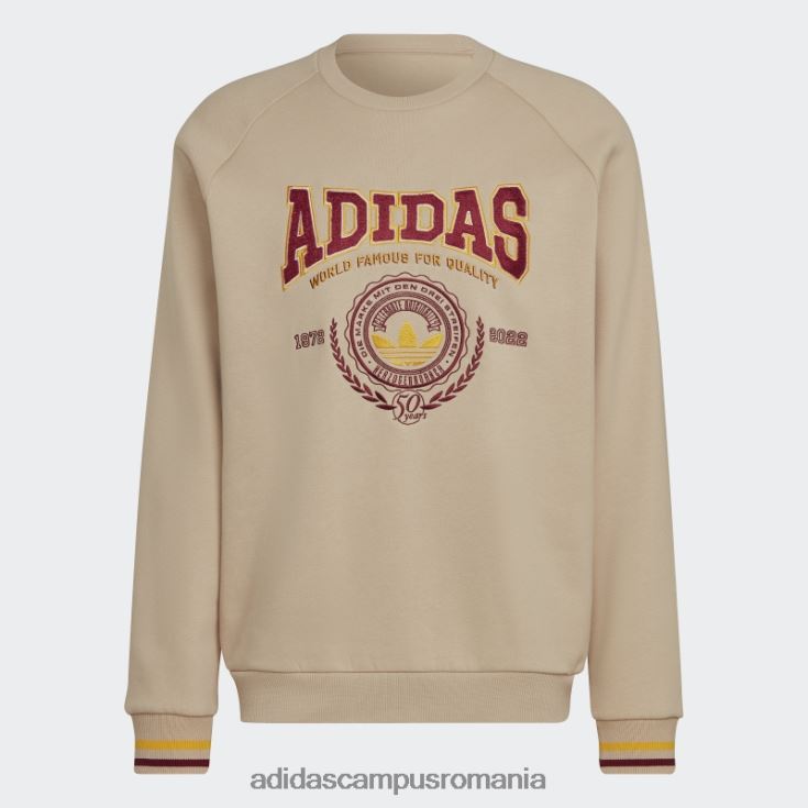 adidas campus romania hanorac varsity cu gât roșu bej bărbați bej J266N21279